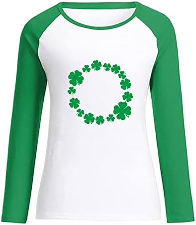 Thirt bluza za žene Jesen ljetni dugi rukav 2023 odjeća Crew vrat pamuk St. Patrick's Day Top BP BP