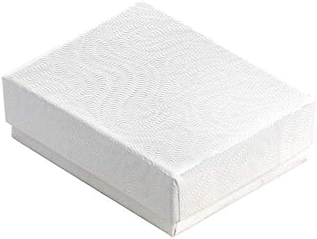 888 displej-pakovanje od 100 kutija od 3 1/2 x 3 1/2 x 1H bijele Kovitlaste pamučne kutije za nakit punjene pamučnom ljuskom