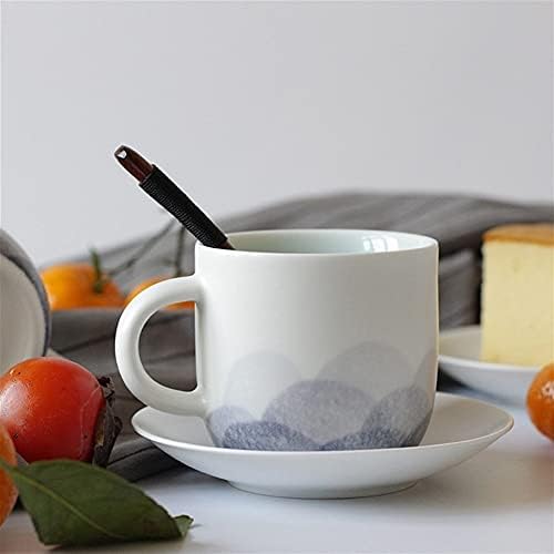 Mgor Jednostavni porculanski kuhar i tanjur, 9.46oz / 280ml Divno oslikana Latte čaše kapućinske šolje sa ručkom čaj za čaj pića Kakao krigle čajne čajne čaše pivo cappuccino šalice