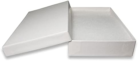 50 količina - ethereal-bijeli vrtložni pamuk punjene poklon kutije-Veličina 5 7/16 x 3 1/2 x 1 - USA Made-Praznici / rođendani / prodaja/skladište/prikaz/putovanja-N'icepackaging
