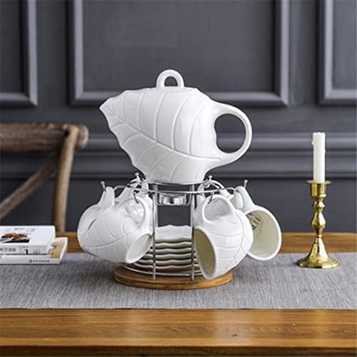 Tea set Plain Bijela keramička kavana čaj za kafu Bijela drvena posuda Kettle Cup lonac bar domaćinstvo