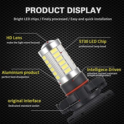 CDADY CAR Fog lampica PSX24W PS24W LED H16 5202 5201 Auto sijalica za maglu 5670 Chip 33 SMD 600LM