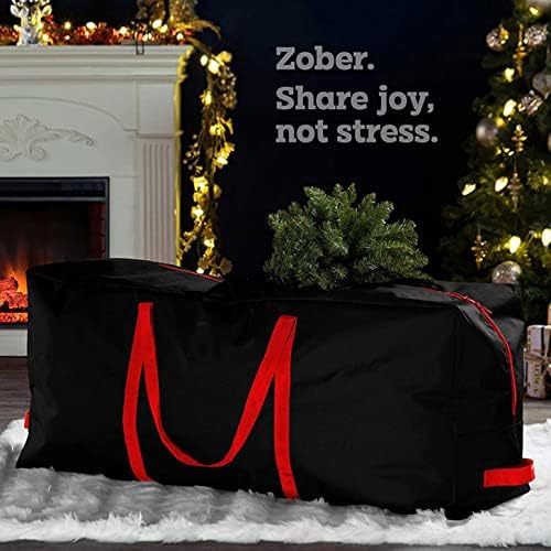 Cokino Vanjska torba za božićno drvce sa izdržljivim ojačanim ručkama & Dual Zipper Umjetna rastavljena stabla suza dokaz Oxford Duffle torba Božićna torba