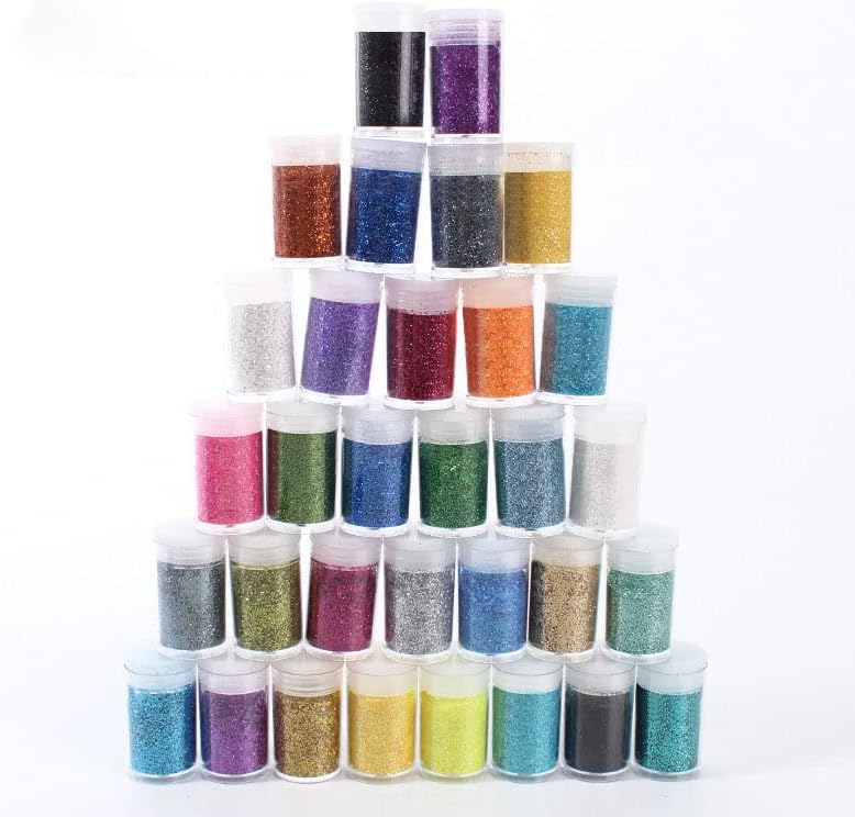 Fngsdme-32 boje Nail Glitter Set, 32 limenke 8G finog sjaja , Nail Art Glitter, za kozmetiku