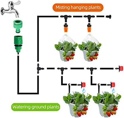 LRJSKWZC Garden Sprinkler Micro Kap za navodnjavanje navodnjavanje Vrtni sistem zalijevanje Podesivi sustav za navodnjavanje 5m-50m DIY komplet