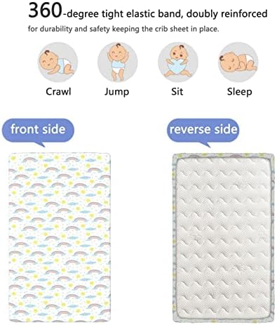 Tema sa dugim sabirani mini kreveti, prenosivi mini krevetići listovi mekani madrac za djecu