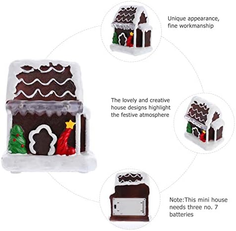 Nuobesty Christmas Mini kućna light up minijaturna kuća snijeg natkriveno božićno selo svijetlo Santa House