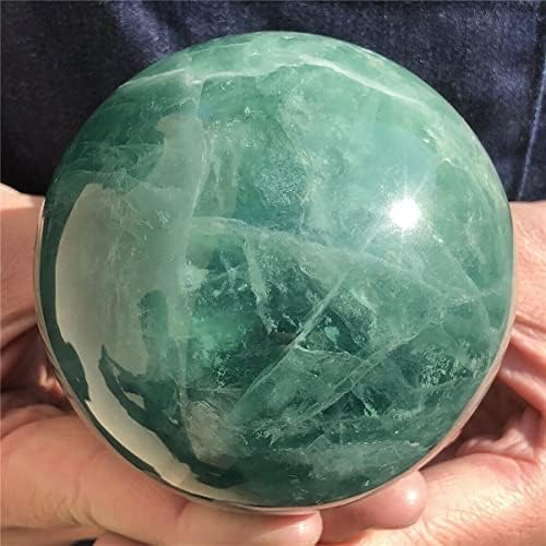 NKB1930909 Crystal Ball 2.13lb + prirodna zelena fluoritna kvarcna kristalna sfera kugla reiki iscjeljuju.xq382