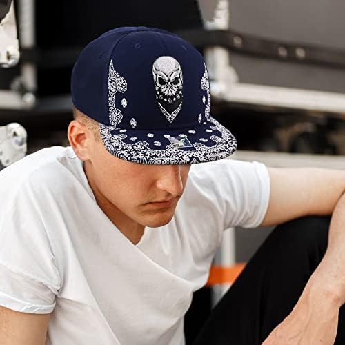 Trendy prodavnica odeće Lobanja Bandana vezeni Snapback sa Paisley Print Flatbill kapom