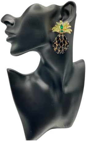 Da ananas zlatni crni kristalni klaster rhinestones elegantni izgled lagan ugodan nakit