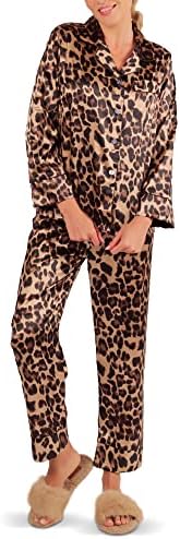 Élida ženske pidžame - Silky 2-komadni pidžamski set - meka i udobna gumba gore-donje i donje