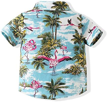 Dugme za bebe dolje na havajske košulje s kratkim rukavima Cool Cartoon Print Aloha haljina za majicu
