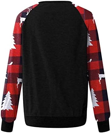 Fandream ženska dukserica s Crewneck božićnim printom Crewneck Shirts Warm Oversized Dugi rukav workout Tops