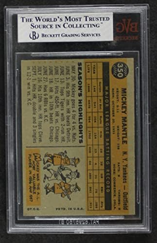 1960. topps 350 Mickey mantle New York Yankees BSG BVG 5,00 Yankees