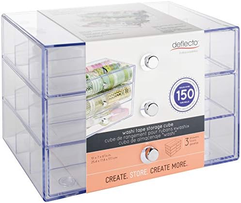 Deflecto 3 Transparent storage Cube Organizator ladica, 7 x 10 x 6.8, Clear