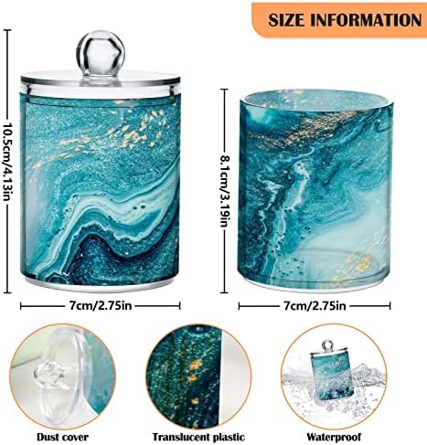 Alaza 4 Pack Qtip držač Dispenser Ocean Marble Whirlpool Canisteri organizatora kupaca za pamučne kuglice / bris / jastučići / konac, plastične apoteke za ispraznost za ispraznost