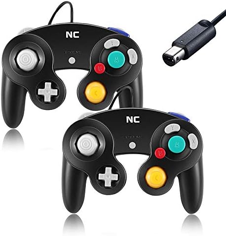 NC Gamecube kontroler, pogodan za Wii konzolu i Nintendo Game kontroler, žičani kontroler Crni Gamepad džojstik