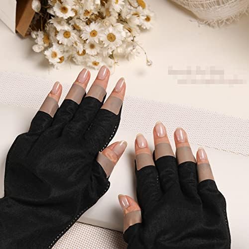 5pairs of Black Nails Anti UV Cover rukavice za zaštitu rukavica za manikir, lampa za nokte UV poklopac rukavica jedna veličina zaštitne rukavice za manikir lampa za nokte UV poklopac