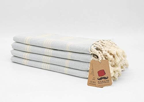 Bazaar Anatolia turski ručnik set od 4 peškira pamuk 45x20 lagana težina tanka Brza suha ruka teretana