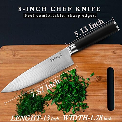 MICHELANGELO Nož Set, oštar 10-komad kuhinjski nož Set sa poklopcima, 5 Rainbow noževi & 5 omotač poklopci, Professional Chef nož 8 inčni Pro, njemački High Carbon nehrđajućeg čelika nož sa ergonomski Ha