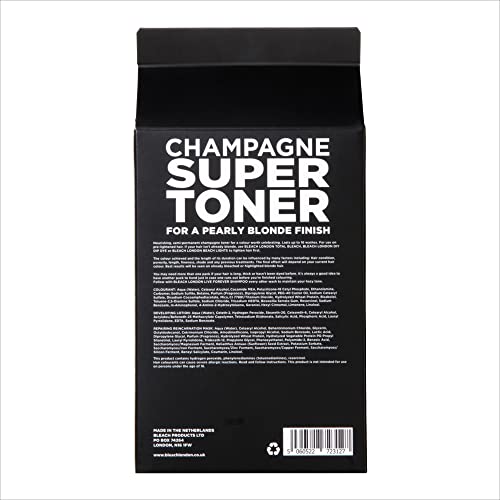BLEACH LONDON Champagne Super Toner Kit - uklanjanje žutog mesinga, Formula za nanošenje boje za Šampanjsku plavu bazu, za plavu kosu & Post Izbijeljena kosa, Vegan, bez okrutnosti, bez amonijaka