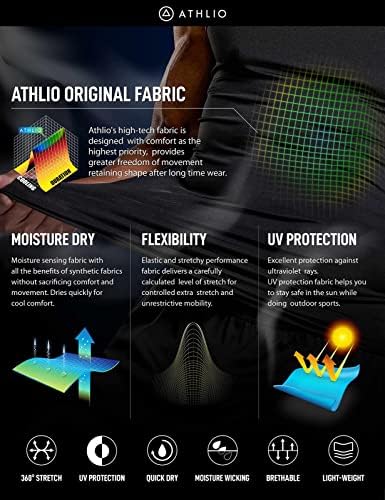 ATHLIO 3 Paket muški Cool Dry kompresijski Top bez rukava, osnovni sloj sportske košarke za trčanje