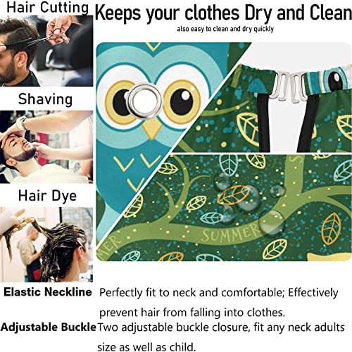 Vissunny Barber Cape Owl Noćna šuma poliesterska rezanje kose salon za kosu za pregače protiv statičke frizure za brijanje otporna na vodu, brada za brijanje bib Frizerski ogrtač