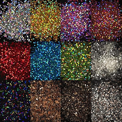 12 Mreže 1mm šljokice Nail Glitter Flakes manikura holografska dekoracija DIY dizajn za gel nails art accessories Supplies Set -