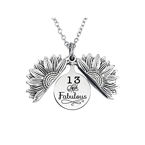 YALLNASL poklon za 13. rođendan ogrlica za djevojčice 13 i fantastične suncokretove ogrlice za tinejdžerke
