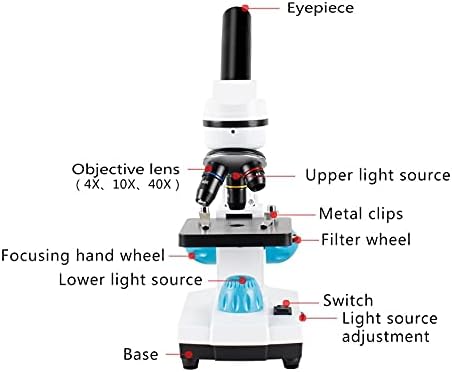 QUUL Zoom 2000x Biological Microscope monocular Student Laboratory Lab Education led USB