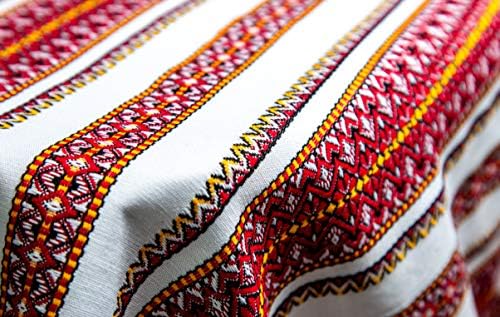 Rushnichok St Patrick Dnevna prodaja Dekorativna tkanina sa ukrajinskim ukrasom za vjenčanje za vjenčanje od plahta etnička crvena crna žuta 150x150 cm / 59 x59