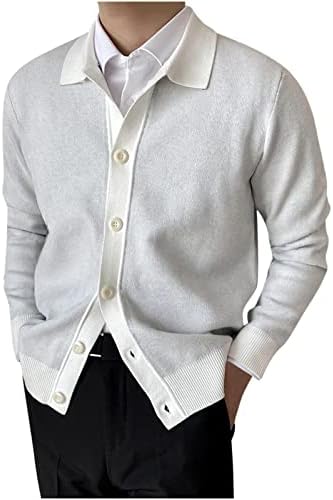 Muška casual gumba dolje majica rever pleteni džemper dugih rukava Cardigan Solid STRET Slim Fit vrhovi