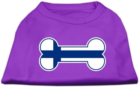 Mirage Pet Products Bone Shaped Finland Flag Screen Print Shirts Purple S