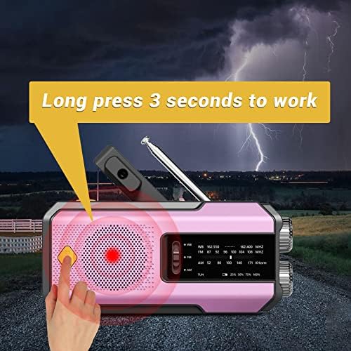 【2023 najnoviji】ručni radi sa baterijskom lampom za punjač za mobilni telefon u nuždi sa priključkom za punjenje tipa C, prenosivi NOAA Weather Radio punjiva baterija velikog kapaciteta & amp; SOS Alarm za hitne slučajeve