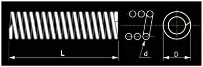 Aexit 1.2 mm žičane opruge DIA 16mm Vanter promjer 45mm Dužina Kompresijska opruga Springs crna 20pcs