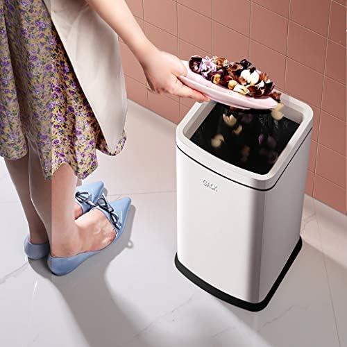 Zyledw Trash Can, okrugla od nehrđajućeg čelika Kanta za smeće, kanta za smeće za kupatila, praškaste sobe, kuhinje,