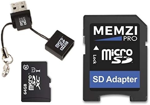 MEMZI PRO 64GB Klasa 10 90MB/s Micro SDXC memorijska kartica sa Mini USB čitačem za Sony Xperia 1/10/10 Plus, XZ3/XZ2/XZ1/XZ/X Premium/Compact, XZs/XZ, XA2/XA1/XA Plus/Ultra L3/L2/L1 mobilne telefone