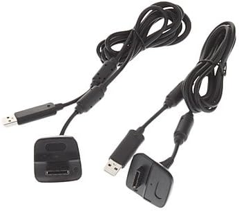 Sretan dvodijelni crni USB kabel za punjenje za Xbox 360