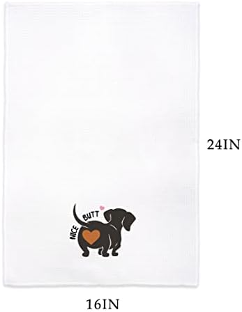 QODUNG slatka jazavčar silueta mekani upijajući ručnik za kupatilo 16x24 inča, smiješni pas kobasica dekorativna