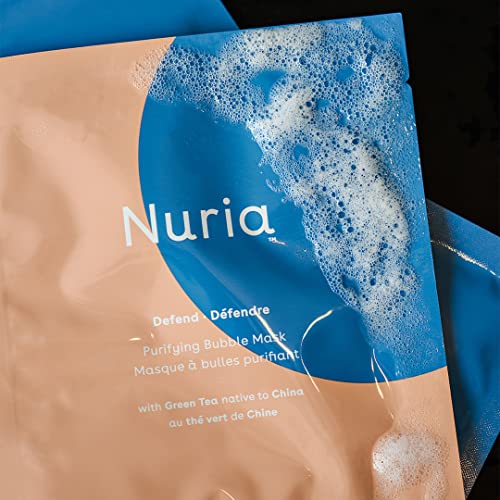 Nuria-defend Purifying Bubble sheet mask Set, maske za čišćenje za podizanje nečistoća za čistu kožu, pogodan za sve tipove kože, 5 mask bundle, svaki 25g / net wt 0.9 oz
