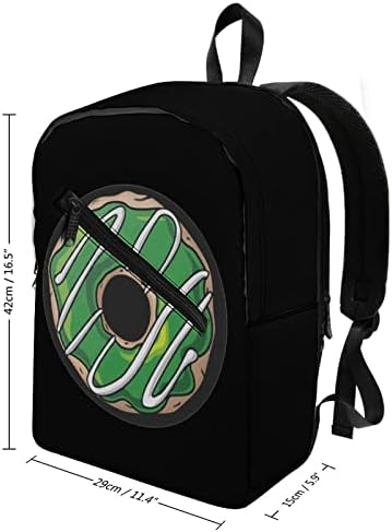 Putni ruksak sa zelenim krofnama štampa uzorak Daypack torbe za Ležerna ramena sa pretincima za muškarce