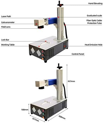 50W HFLQSER laserski duboki gravura stroj za lasersko označavanje stroja za lasersko graviranje 175 × 175mm