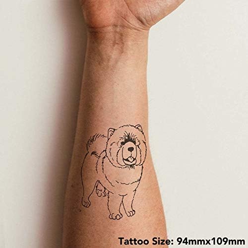 Azeeda 4 X 'Chow Chow Dog' Privremene tetovaže