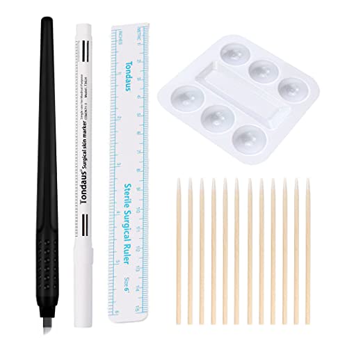 Komplet alata za ručku za mikroblading oštrice za jednokratnu upotrebu sa bijelim štapićima za mastilo za olovku za mapiranje sa šiljastim pamučnim štapićima