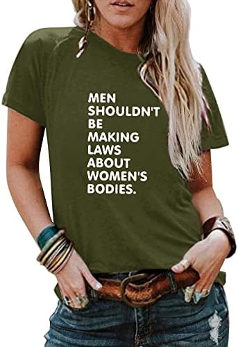 Žene Plus majice žensko pismo Slogan prava na abortus Print Moda Meki okrugli vrat labavi kratki rukav majica