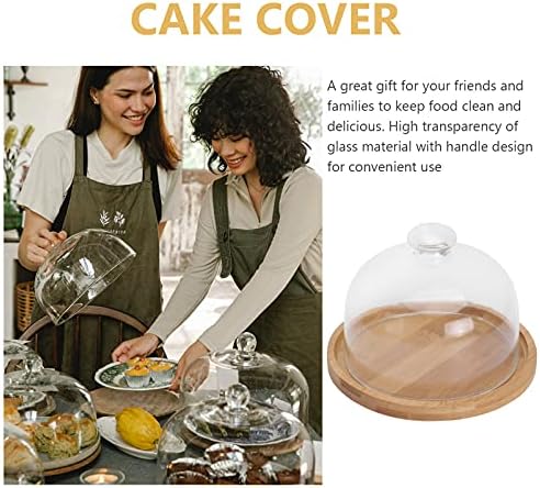 Hemoton Setovi posuđa ploča za torte sa staklenom kupolom stakleni držač za deserte Clear Cupcake Stand