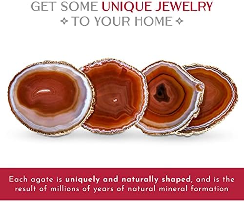 Luma Gems Ashate Cashers Set od 4 - Autentični geode kameni podmetači za sve vrste naočala i dekor - Premium