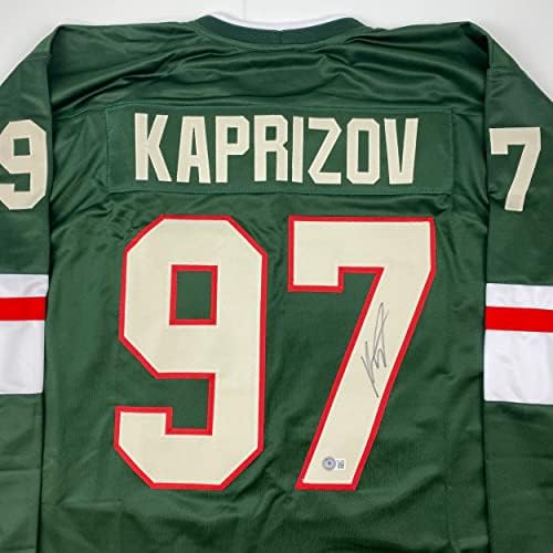 Autographing / potpisan Kirill Kaprizov Minnesota Green Hockey Jersey Beckett Bas Coa