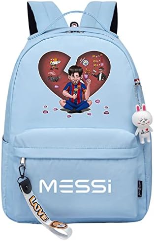 Duuloon Boys Girls Messi školski ruksak Soccer Stars ruksak Casual platno lagana torba za knjige za studente