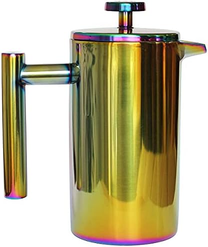 Magicafé francuski press aparat za kavu - aparat za kavu od nehrđajućeg čelika dvostruko zidana francuska preša Rainbow 34oz / 1l